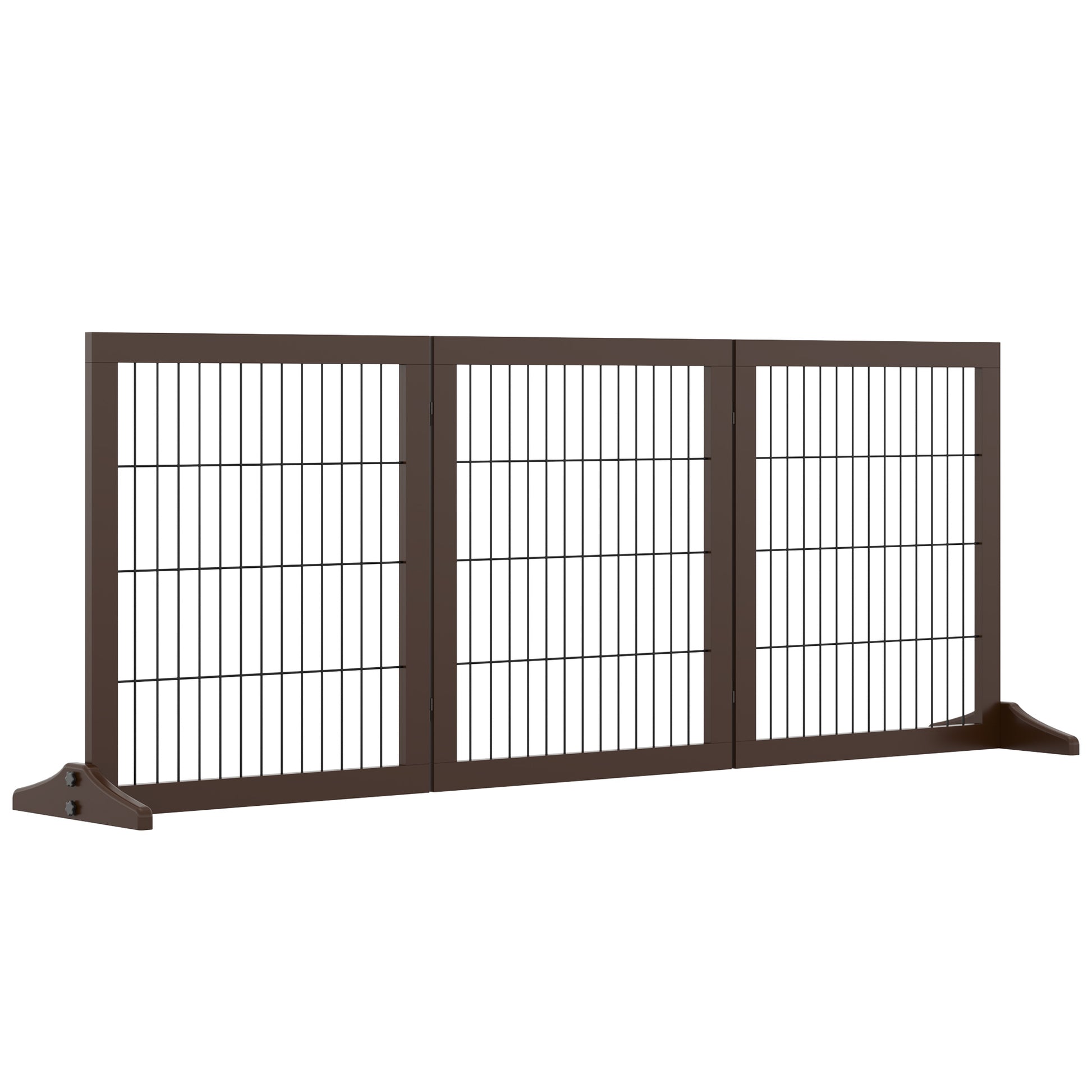 Gigab2b original image - Hundegitter  Absperrgitter aus Kiefernholz, Freistehend, Braun, 185x36x71cm