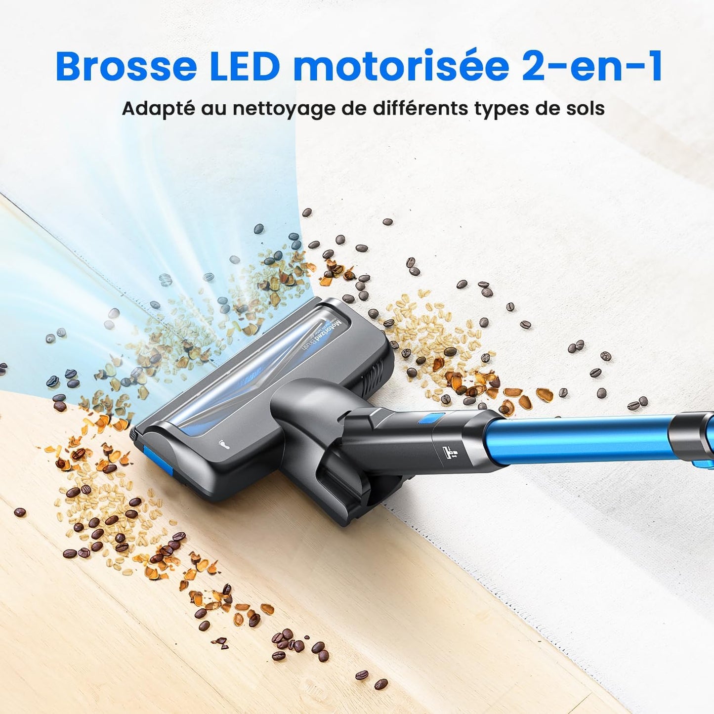 Cordless Stick Vacuum Cleaner with LED Display and Soft Roller Brush