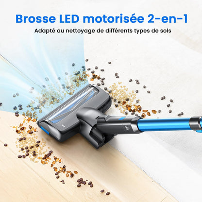 Cordless Stick Vacuum Cleaner with LED Display and Soft Roller Brush