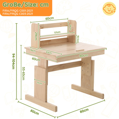 Adjustable Solid Wood Multifunctional Desk for Kids