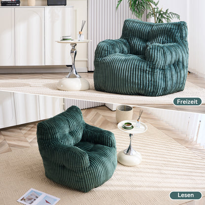 010-Soft gepolsterter Schaumstoff-Sitzsack mit Cord-Bezug, Grün