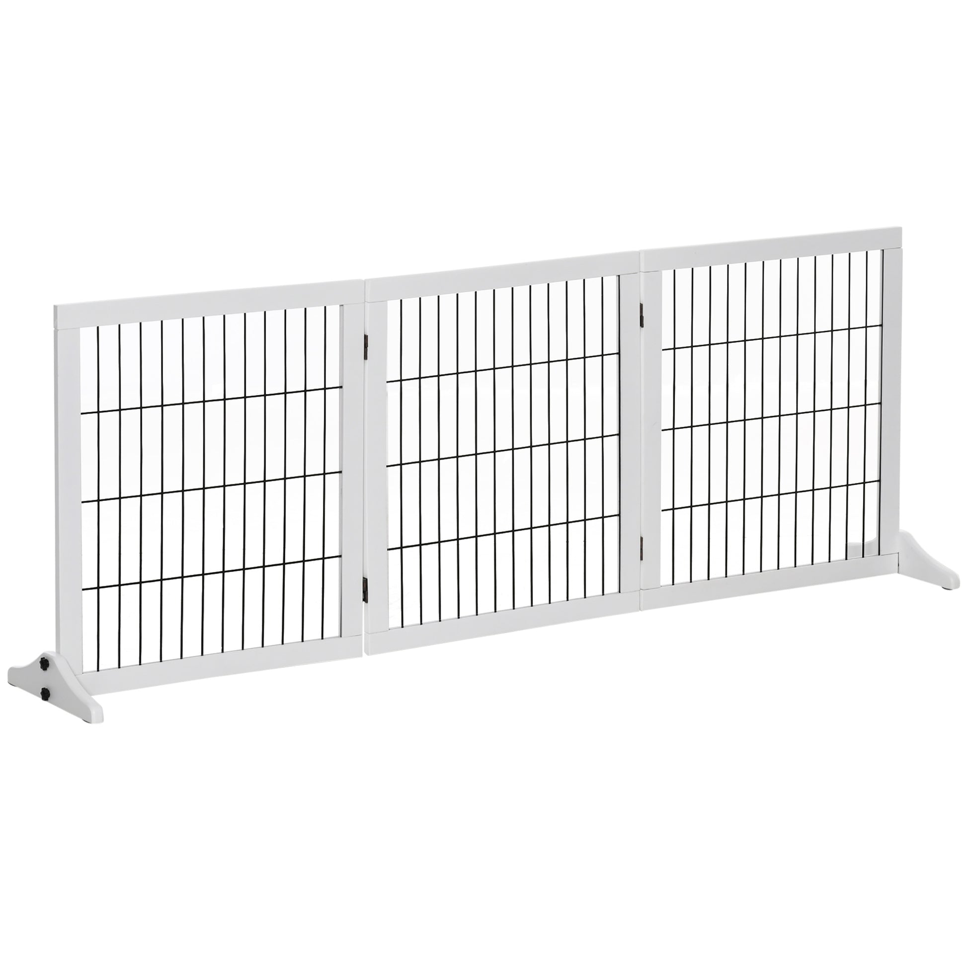 Absperrgitter für Hunde Schutzgitter Treppengitter 185 x 36 x 71 cm aus Kiefernholz in Weiß, ideal für Türschutz & Hundesicherheit