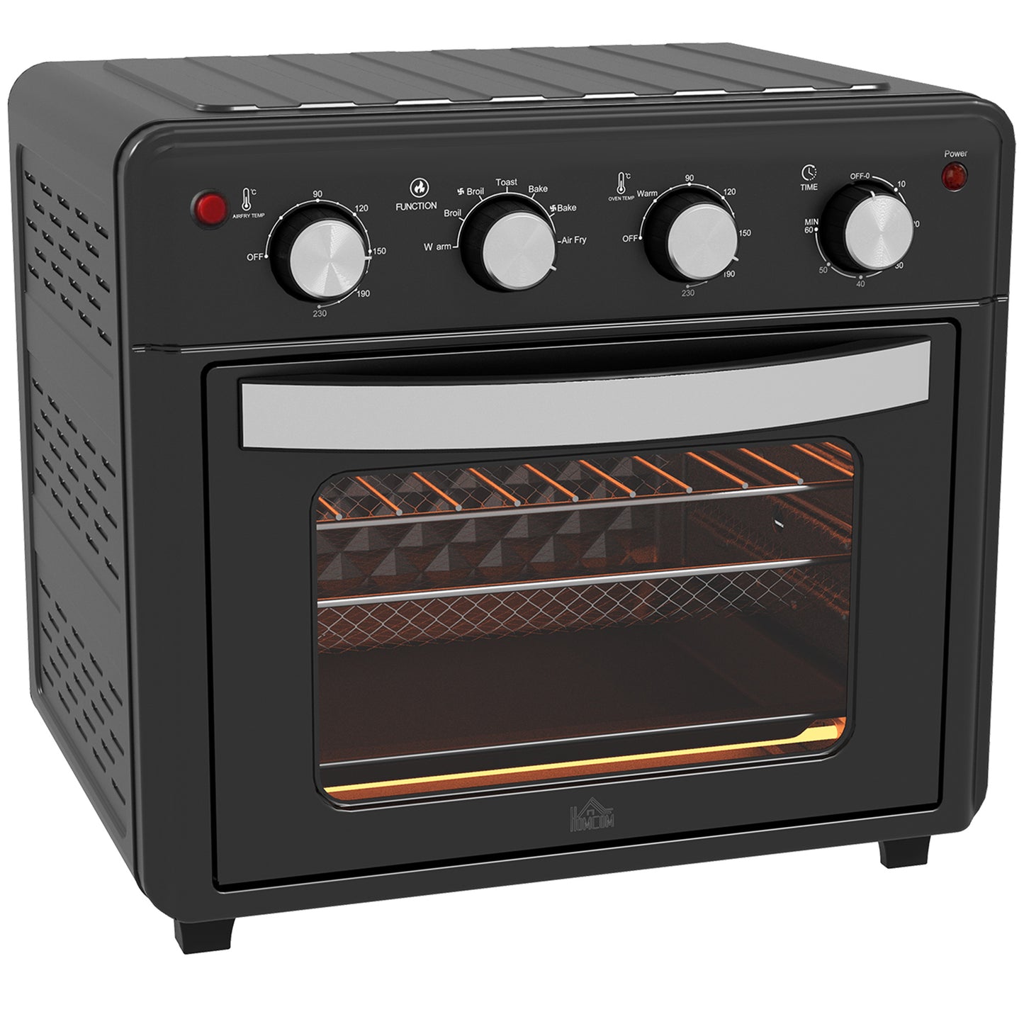 Gigab2b original image - Minibackofen mit Umluft, 90°C-230°C, 30L, Mini Ofen mit Backblech, Grillrost, Krümelblech, Heißluftfritteuse mit 7 Modi, Frittierkorb
