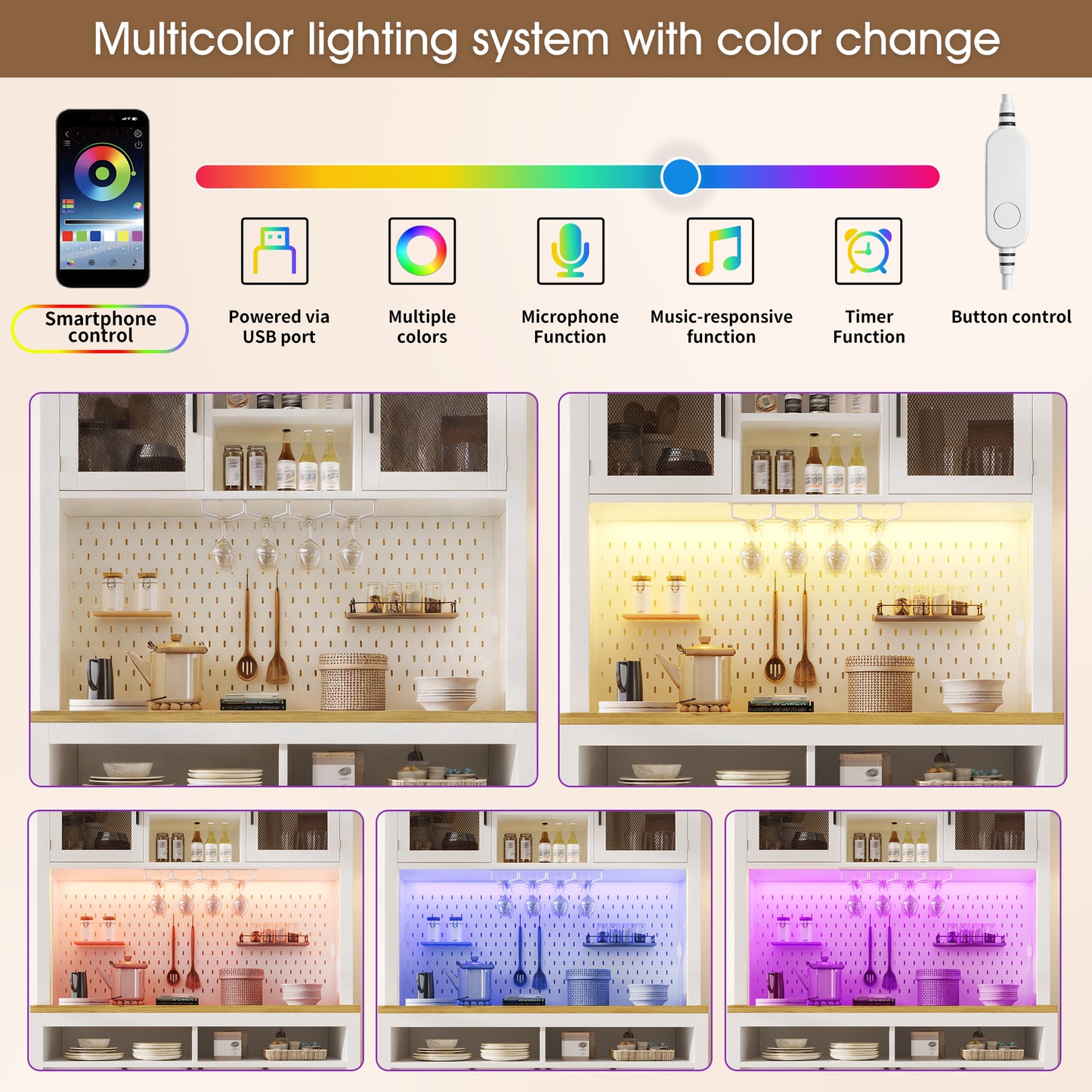 Tall Cake Cabinet with USB Connection