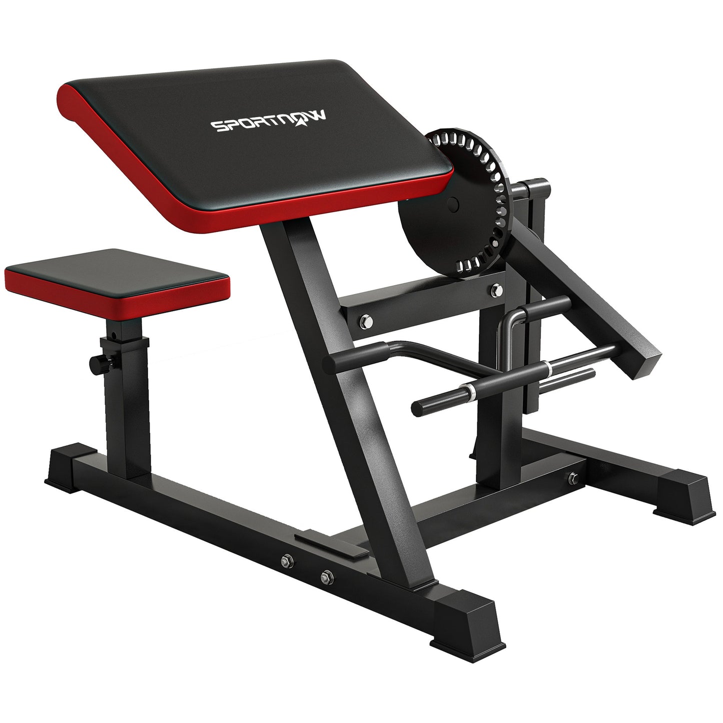 Bizeps Trizeps Curl Maschine Fitnessgerät mit 5-stufig verstellbarem Sitz für Trizeps Extension, Kunstleder Schwarz