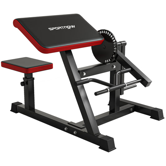 Bizeps Trizeps Curl Maschine Fitnessgerät mit 5-stufig verstellbarem Sitz für Trizeps Extension, Kunstleder Schwarz
