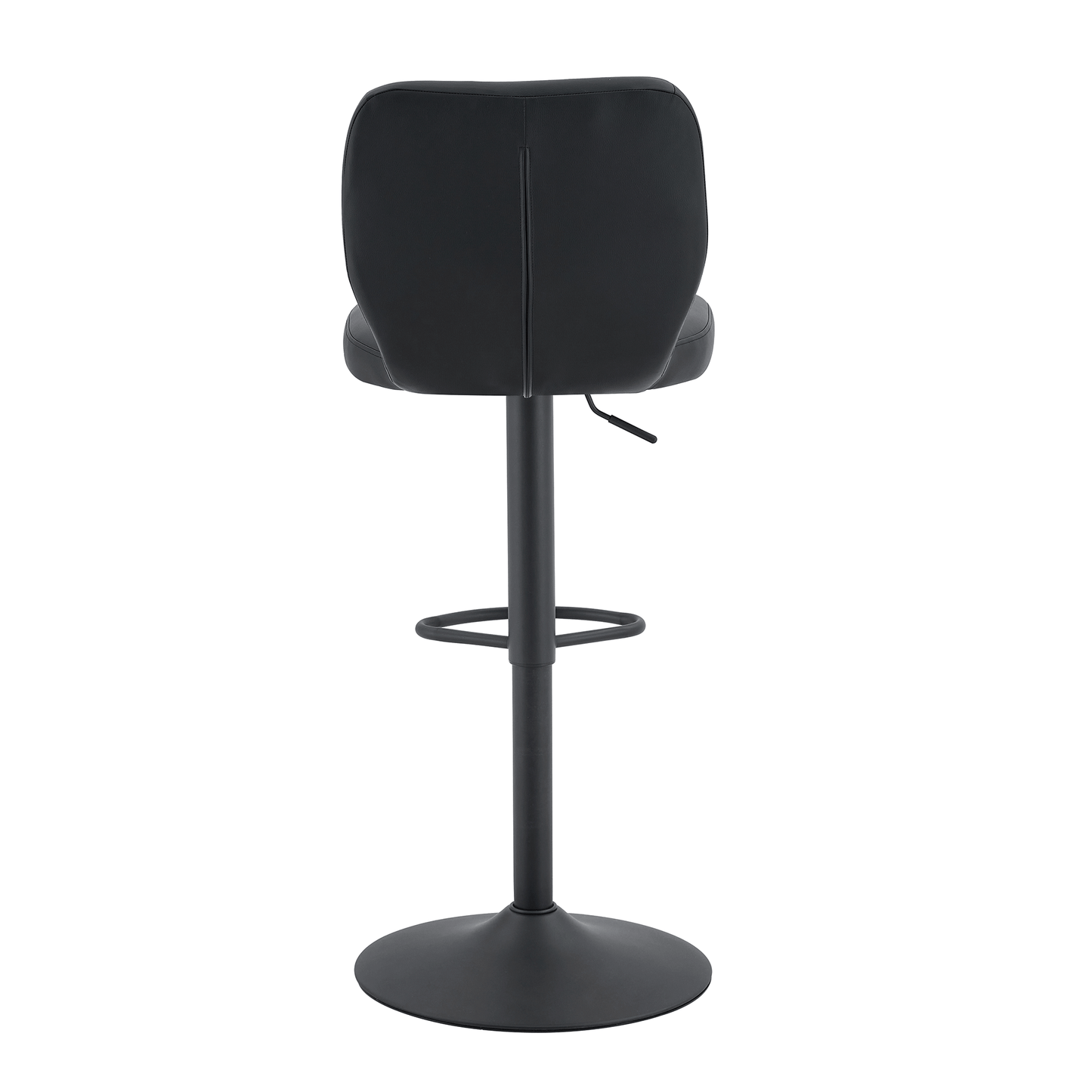Barhocker höhenverstellbar 62-83cm, 360° drehbarer Barstuhl mit Rückenlehne & Fußstütze, Ergonomischer Küchenhocker aus Kunstleder, belastbar bis 136kg, Schwarz