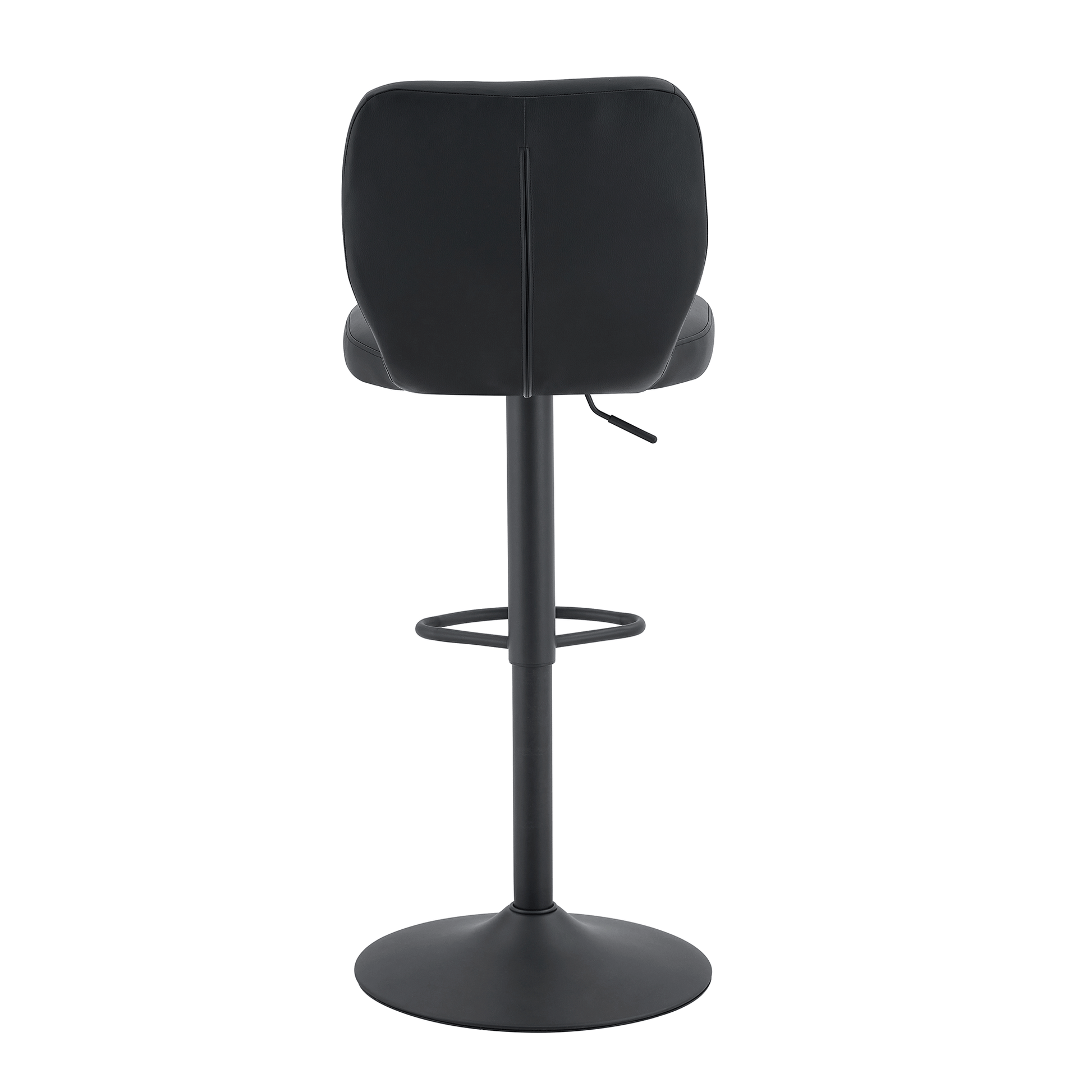 Barhocker höhenverstellbar 62-83cm, 360° drehbarer Barstuhl mit Rückenlehne & Fußstütze, Ergonomischer Küchenhocker aus Kunstleder, belastbar bis 136kg, Schwarz
