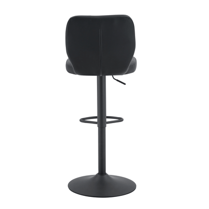 Barhocker höhenverstellbar 62-83cm, 360° drehbarer Barstuhl mit Rückenlehne & Fußstütze, Ergonomischer Küchenhocker aus Kunstleder, belastbar bis 136kg, Schwarz