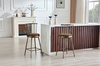 Moderner Metall-Barhocker im Windsor-Stil mit gepolstertem Sitz für Kücheninseln, Bars, Restaurants; Barhocker im Industrial-Stil in Barhöhe; Vintage- und Minimalismus-Stil