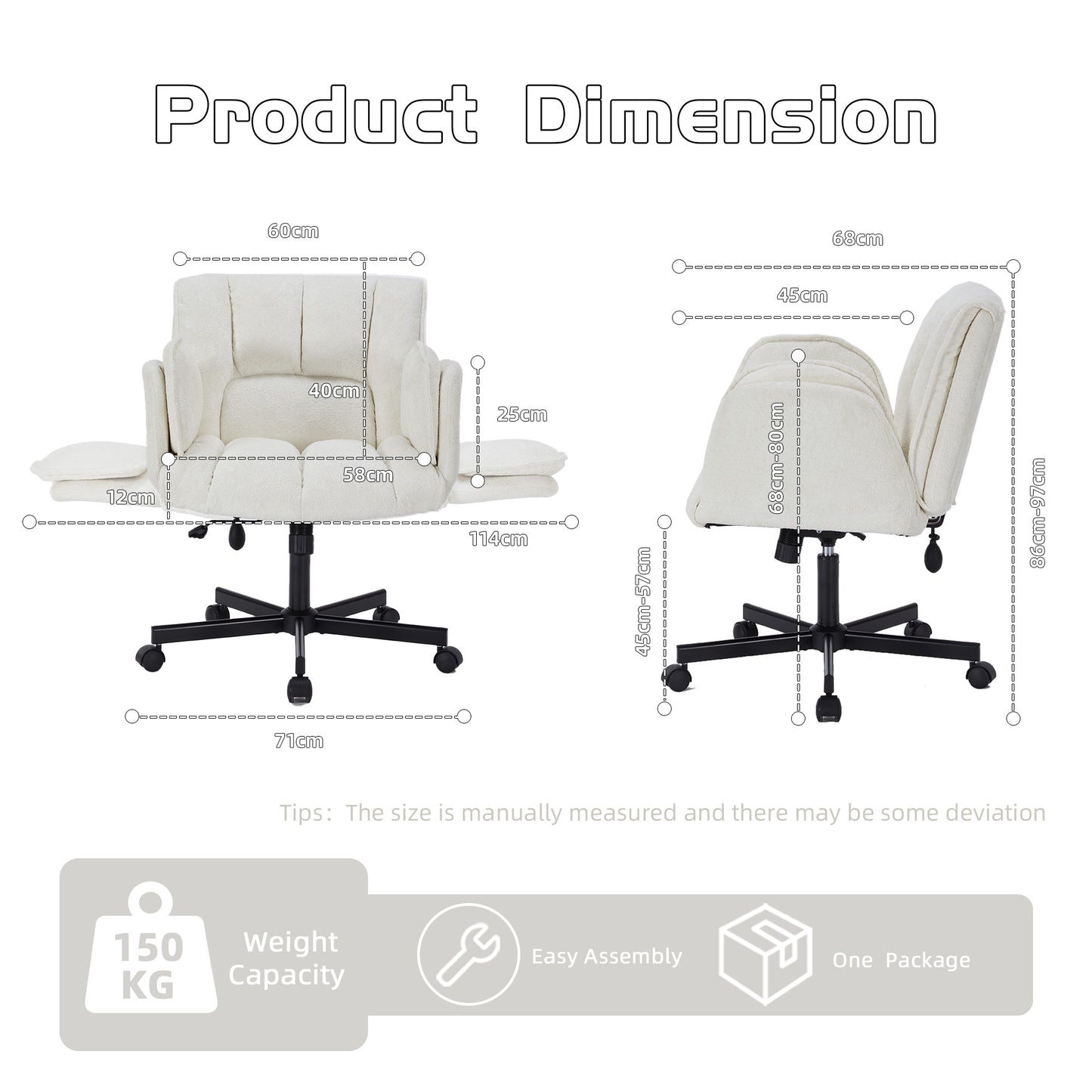 Ergonomic Swivel Office Chair with Casters for Home Office
