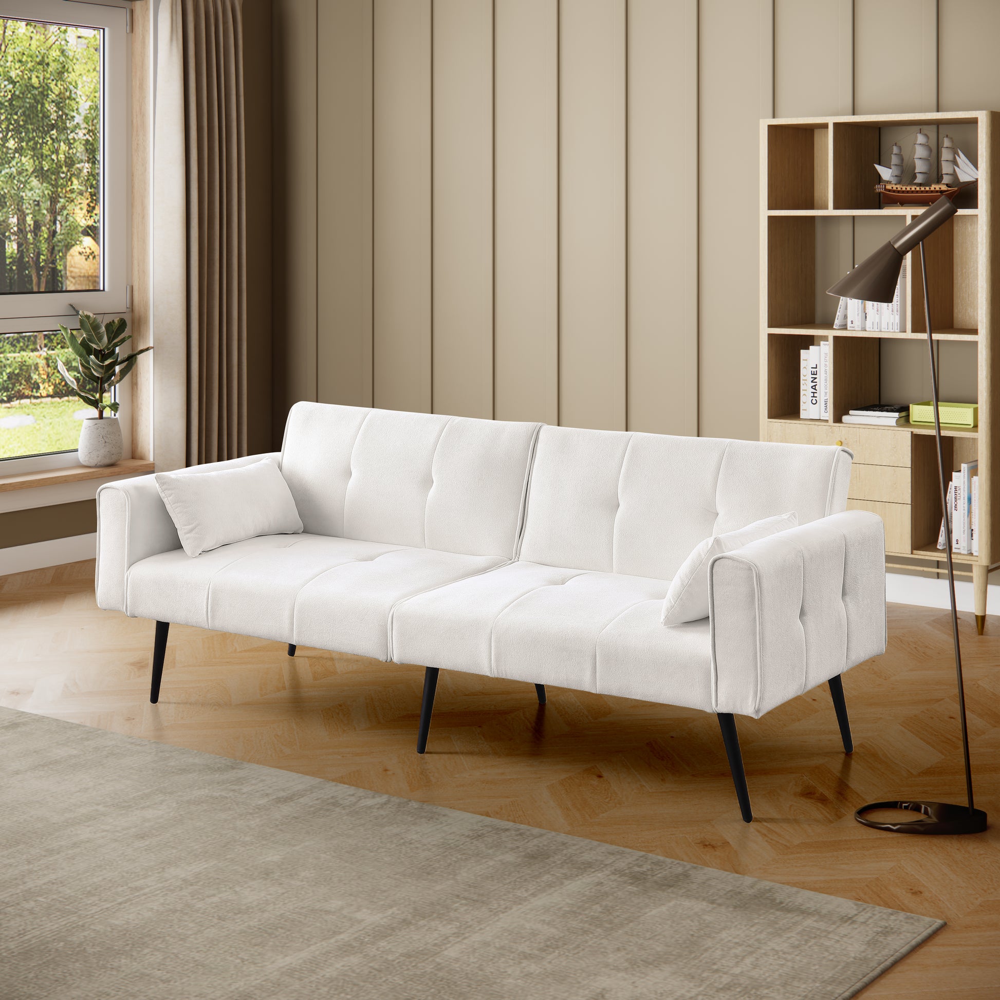 Gigab2b original image - Futon Sofa Bed, Modern 68" Futon Couch Convertible to Bed, Sleeper Living Room Furniture futon set - Fits Small Spaces