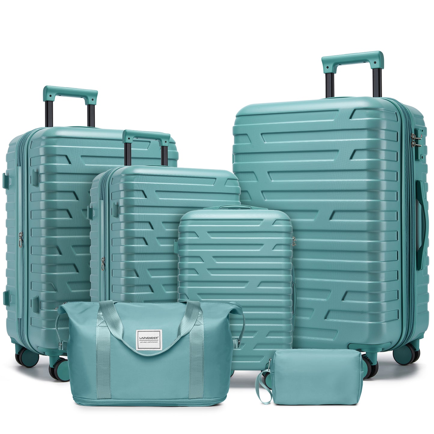 Gigab2b original image - Luggage Sets 6 Piece with Duffel Bags, Hardside Expandable Suitcases with Spinner Wheels, Misty Blue