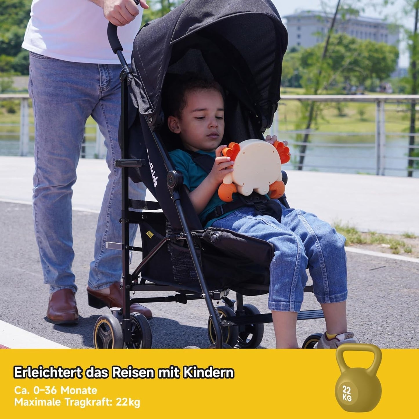 Jovikids Foldable Travel Buggy with Recline Seat