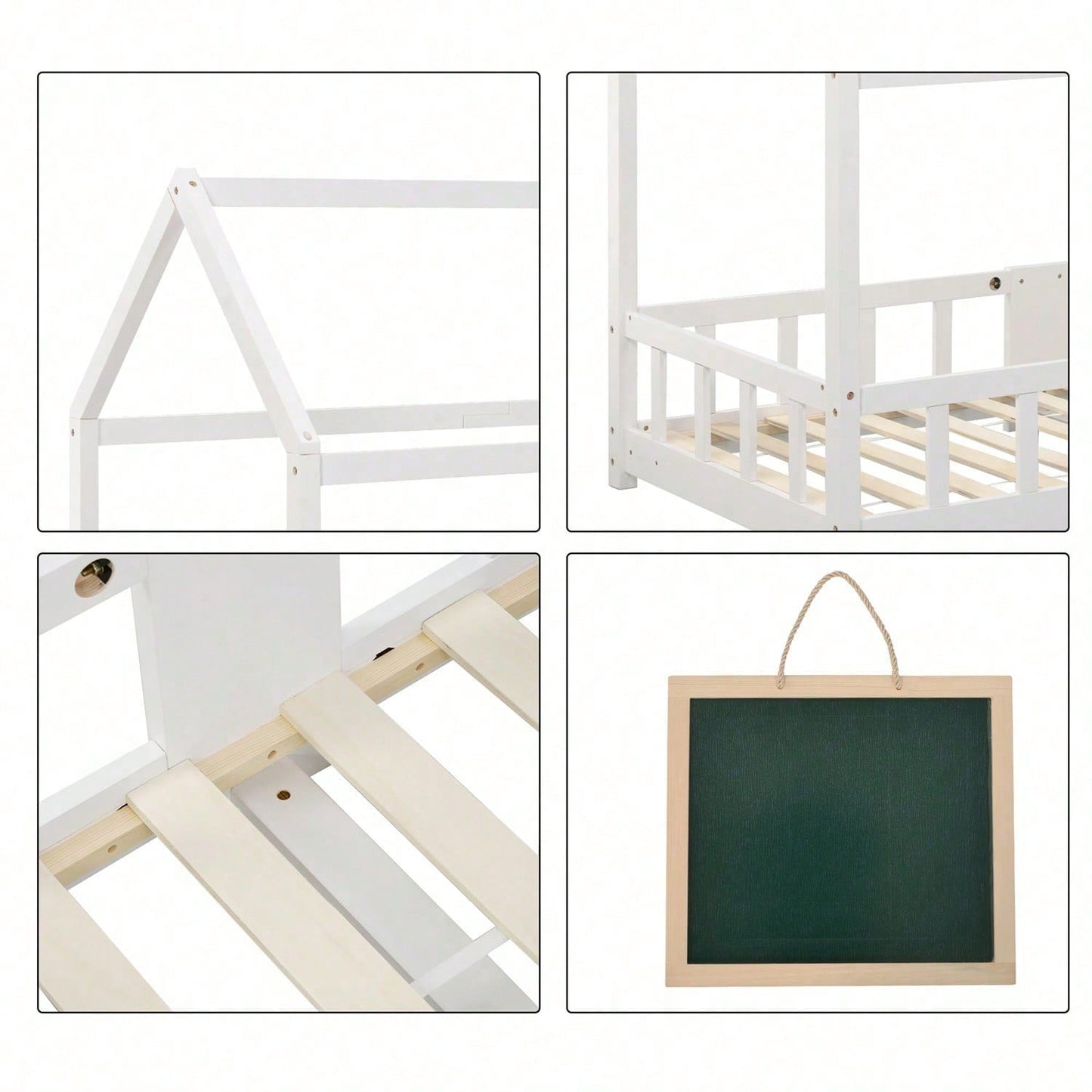 Kinderbett Hausbett 90 x 200 cmHolzbett für Kinderzimmer inkl.Tafel Lattenrosten Rausfallschutz, aus Kiefernholz Grau (ohne Matratze)  Item Code: WF197916AAG First Arrival Date: 2022-05-20 Return Rate: Moderate