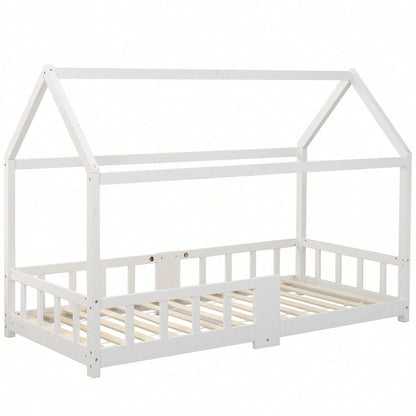 Kinderbett Hausbett 90 x 200 cmHolzbett für Kinderzimmer inkl.Tafel Lattenrosten Rausfallschutz, aus Kiefernholz Grau (ohne Matratze)  Item Code: WF197916AAG First Arrival Date: 2022-05-20 Return Rate: Moderate