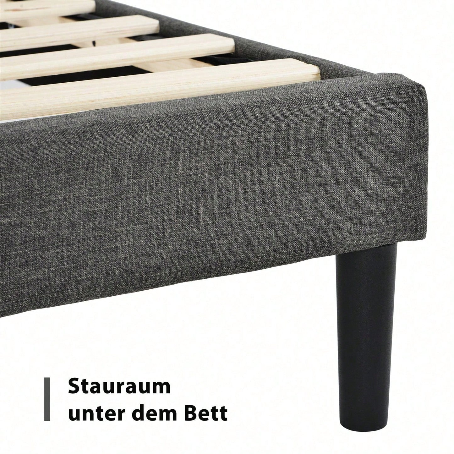 Polsterbett 90 x 200 cm, Bettgestell mit Lattenrost & Kopfteil, gepolstertes Doppelbett, Textilbezug Samt in Dunkelgrün, Zeitloses modernes Design, Jugendbett