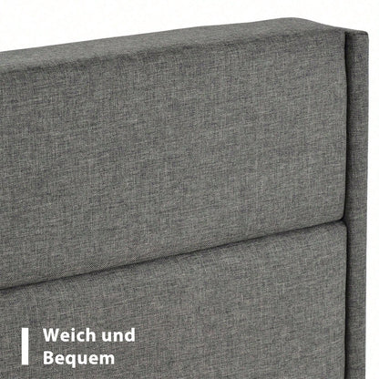 Polsterbett 90 x 200 cm, Bettgestell mit Lattenrost & Kopfteil, gepolstertes Doppelbett, Textilbezug Samt in Dunkelgrün, Zeitloses modernes Design, Jugendbett