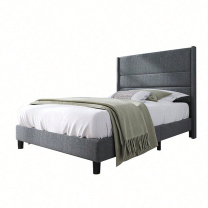 Polsterbett 90 x 200 cm, Bettgestell mit Lattenrost & Kopfteil, gepolstertes Doppelbett, Textilbezug Samt in Dunkelgrün, Zeitloses modernes Design, Jugendbett