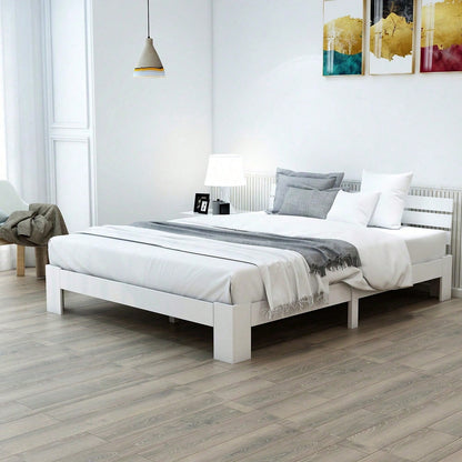 Holzbett Doppelbett mit Kopfteil aus Bettgestell mit Lattenrost-200 x 140 cm Massivholz Massiv Doppelbett als Kieferbett verwendbar