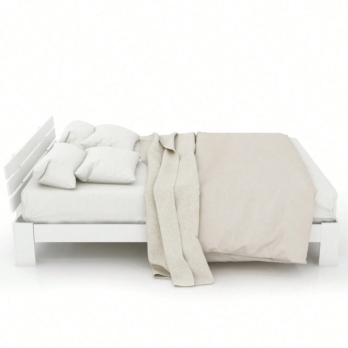 Holzbett Doppelbett mit Kopfteil aus Bettgestell mit Lattenrost-200 x 140 cm Massivholz Massiv Doppelbett als Kieferbett verwendbar