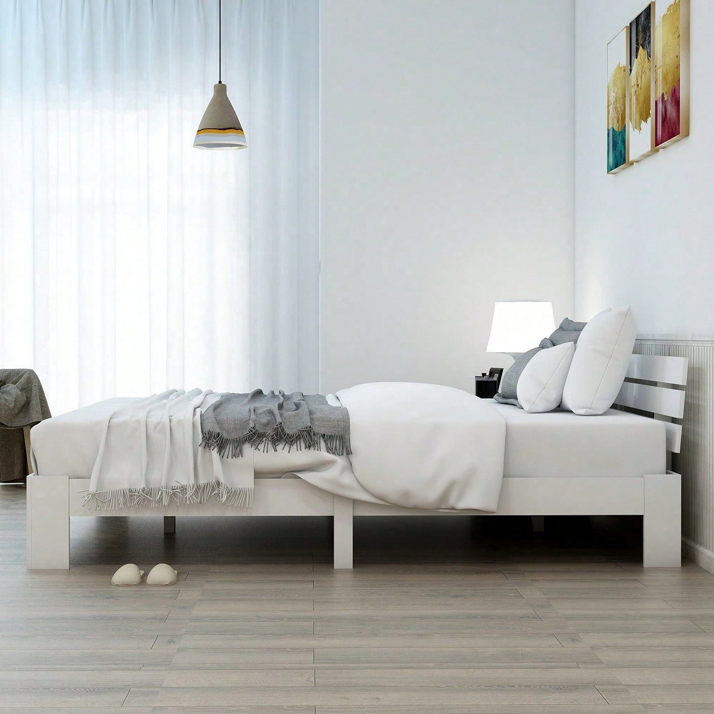 Holzbett Doppelbett mit Kopfteil aus Bettgestell mit Lattenrost-200 x 140 cm Massivholz Massiv Doppelbett als Kieferbett verwendbar