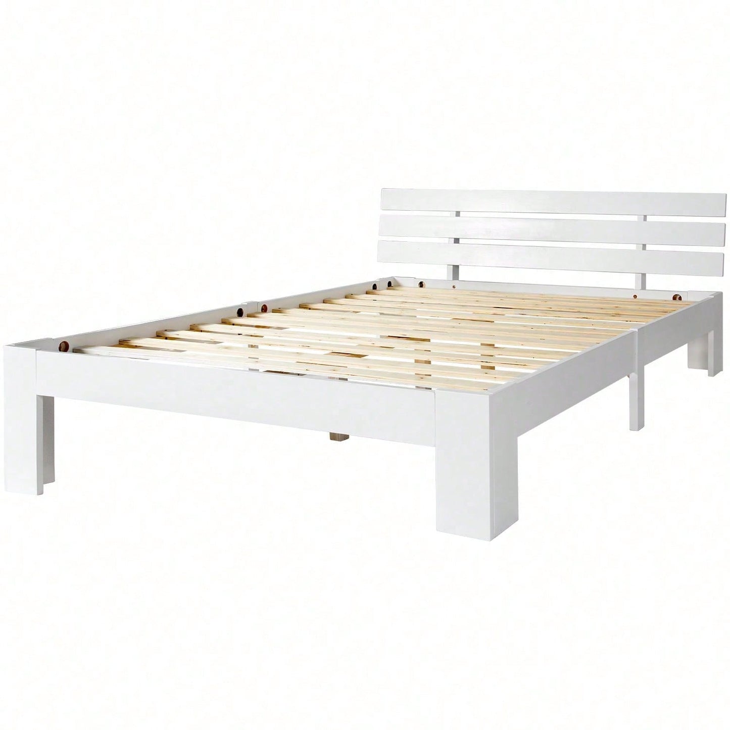 Holzbett Doppelbett mit Kopfteil aus Bettgestell mit Lattenrost-200 x 140 cm Massivholz Massiv Doppelbett als Kieferbett verwendbar