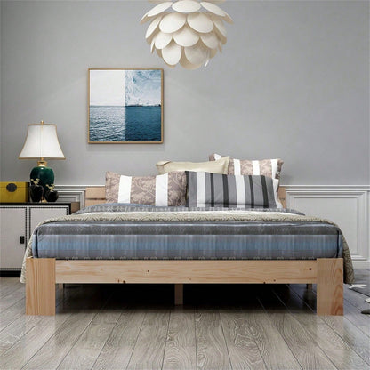 Holzbett Doppelbett mit Kopfteil aus Bettgestell mit Lattenrost-200 x 140 cm Massivholz Massiv Doppelbett als Kieferbett verwendbar