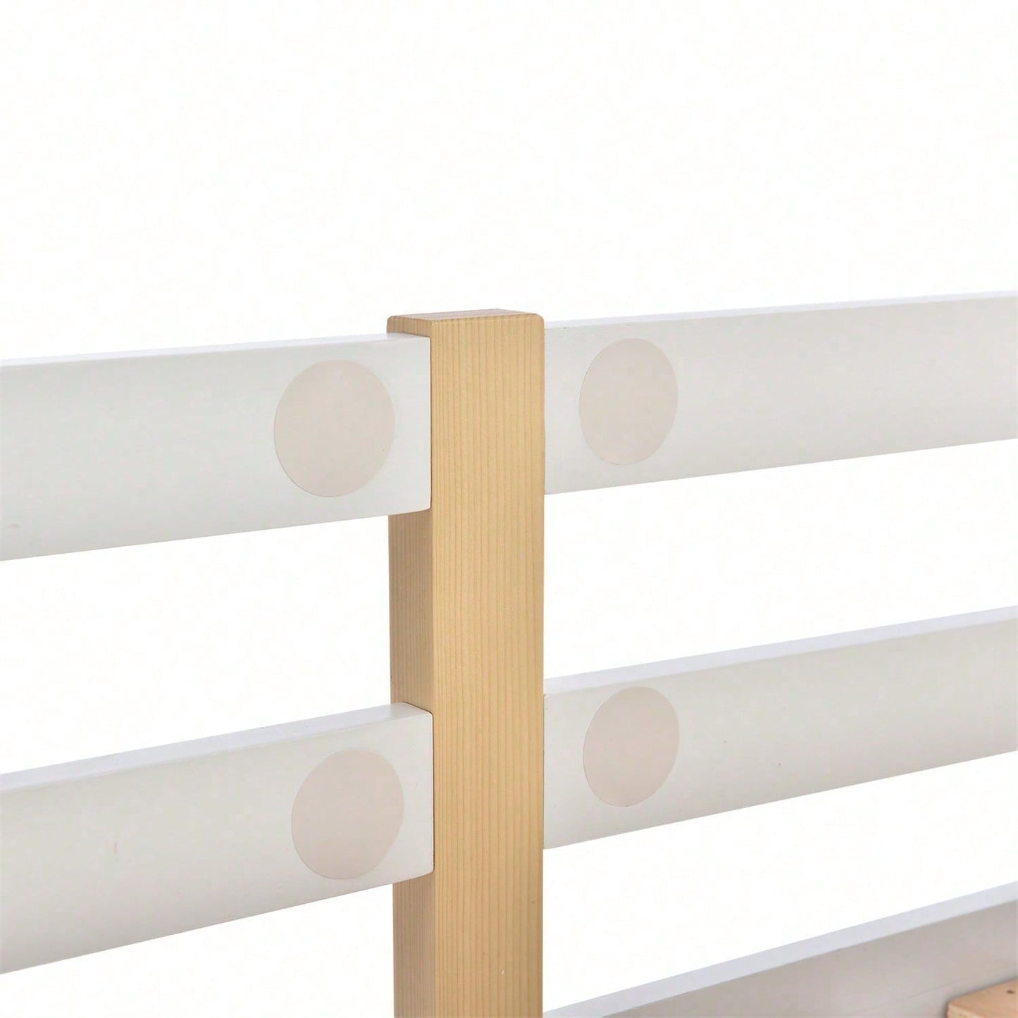 Etagenbett 90 x 200 cm,Kinderbett Baumhaus mit Treppe Stauraum und Rausfallschutz, Hochbett für Kinder– 2x Lattenrost- Natur & Weiß
