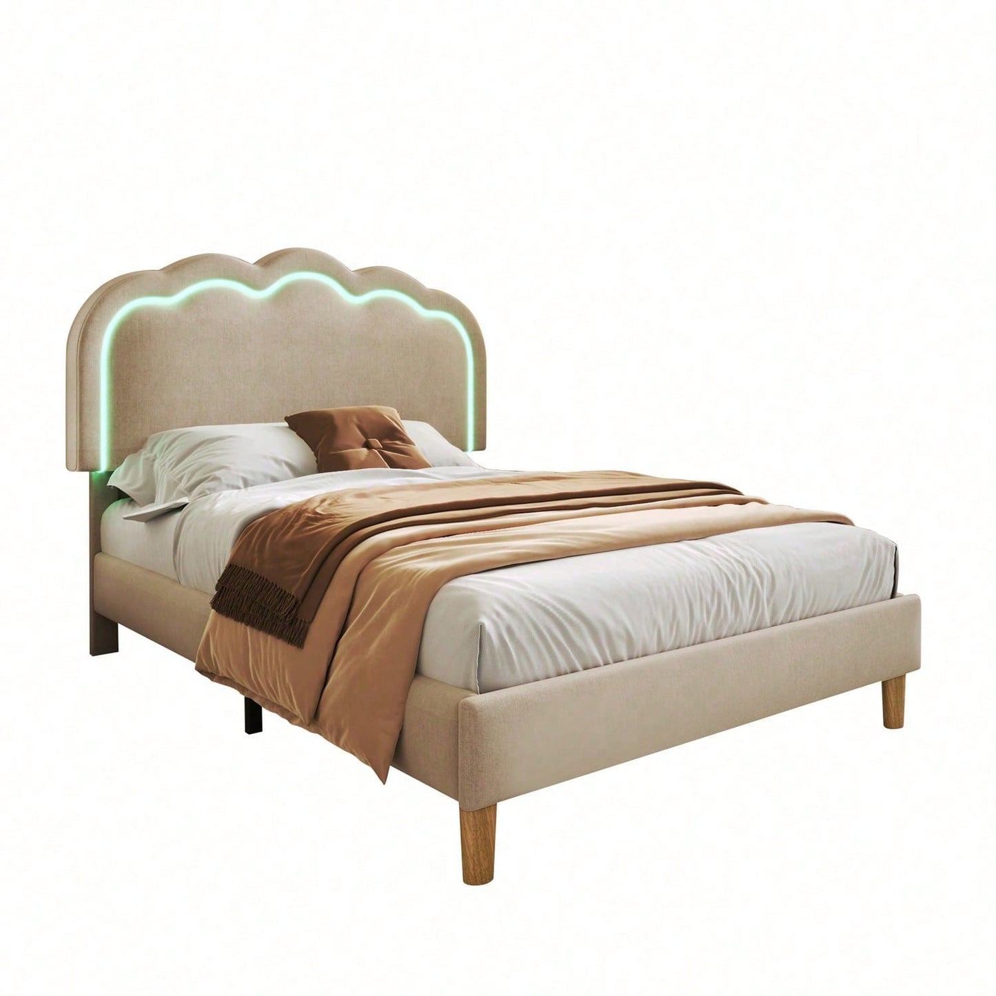 Polsterbett LED Einzelbett 90 x 200cm, Bettgestell mit Lattenrost und Verstellbares Kopfteil, Gepolstertes bett in Rosa,Bettrahmen Jugendbett für Schlafzimmer Gästezimmer-Samt