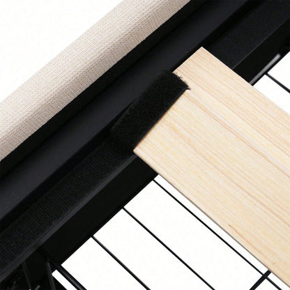 Polsterbett mit LED-Beleuchtung und 4 Schubladen,Höhenverstellbarem Kopfteil,Doppelbett 160x200cm Stauraumbetten Bettgestell, Lattenrost aus Holz, Beige