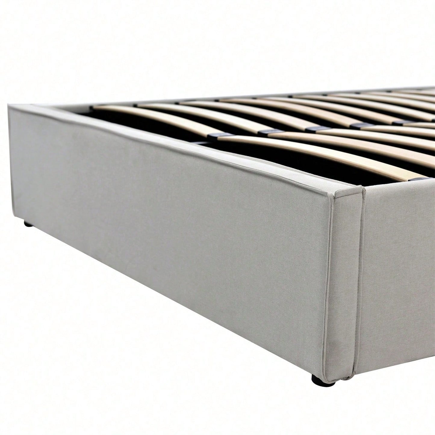 Hydraulisch Doppelbett Polsterbett 160x200cm,Bett mit Lattenrost aus Metallrahmen, Modernes Bettgestell mit Stauraum, Baumwolle, HellGrau(Mit Matratze)