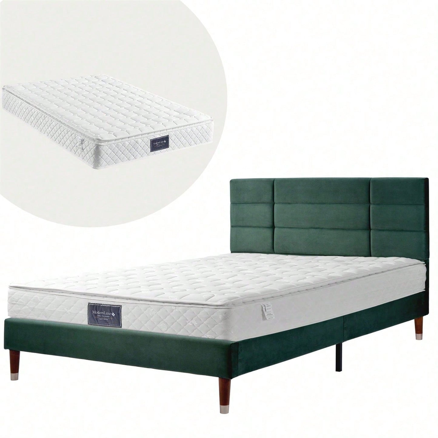 Polsterbett Doppelbett mit Lattenrost, 140x200cm gepolsteres Bettgestell mit Kopfteil, in Schwarz Leinen, für Erwachsene&Jugendliche(Mit Federkernmatratze)