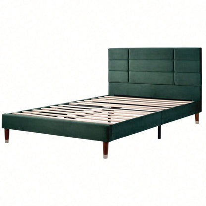 Polsterbett Doppelbett mit Lattenrost, 140x200cm gepolsteres Bettgestell mit Kopfteil, in Schwarz Leinen, für Erwachsene&Jugendliche(Mit Federkernmatratze)