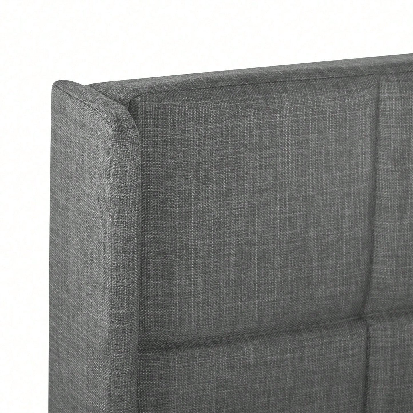 Modernes Design Polsterbett Mit seinem gepolstertes Kopfteil Einzelbett mit Lattenrost, 90x200cm ,in Blau Leinen, mittelfest