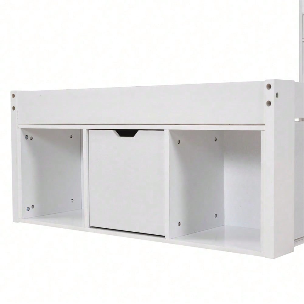 Einzelbett, 90*200cm, Mit USB-port & Schubladen & Stauschrank, Kinderbett, Jugendbett, Multifunktionales Bett, Großer Stauraum, ohne Matratze, weiß