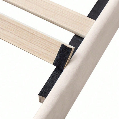 Polsterbett 160*200 mit Lattenrost und Kopfteil, Jugendbett, für Erwachsene & Jugendliche, , ohne Matratze, Holzlattenunterstützung, Einfache Montage, Samt, beige