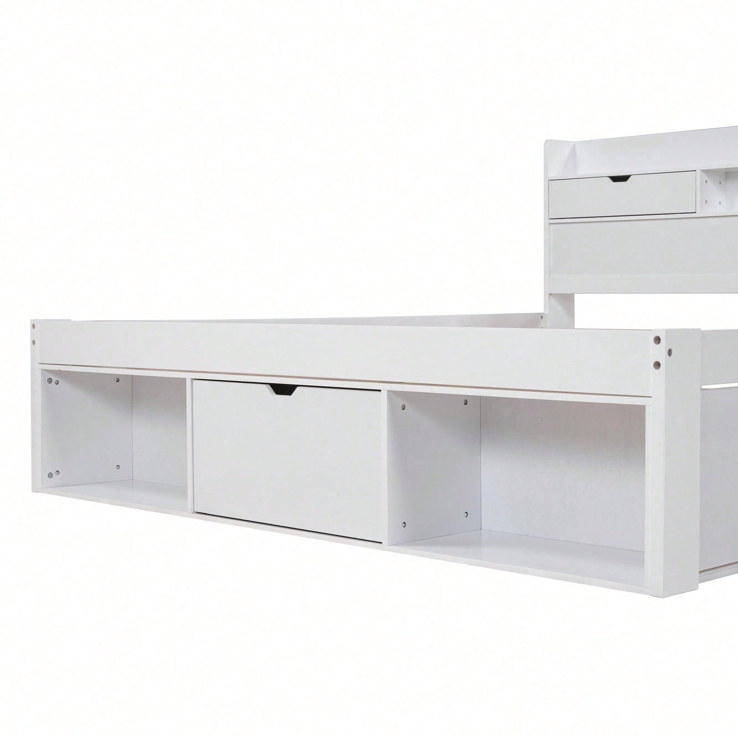 Doppelbett, 140*200cm, Mit USB-port & Schubladen & Stauschrank, Kinderbett, Jugendbett, Multifunktionales Bett, Großer Stauraum, ohne Matratze, weiß