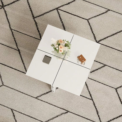 Modular DIY Couchtisch  mit Hochglanz Tischplatte - Frei Kombinierbar, Einfache Montage, Moderner Design Wohnzimmertisch