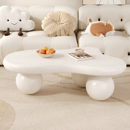 Weißer LED-Couchtisch im Wolken-Design – 16 Farben, rundes Bein, modern für Wohnzimmer & Kinderzimmer