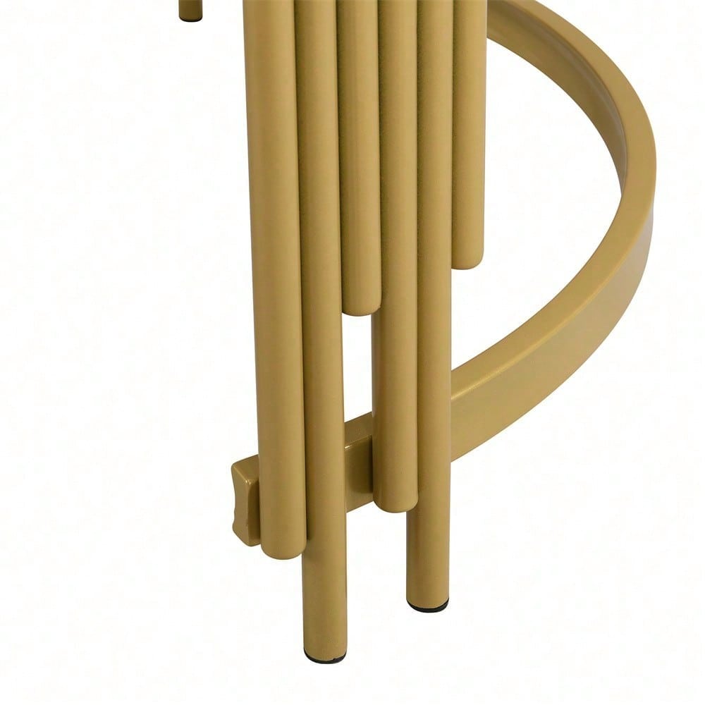 Moduliertes Couchtisch-Set, Marmoroptik, goldener Metallrahmen, runde Tische in zwei Größen