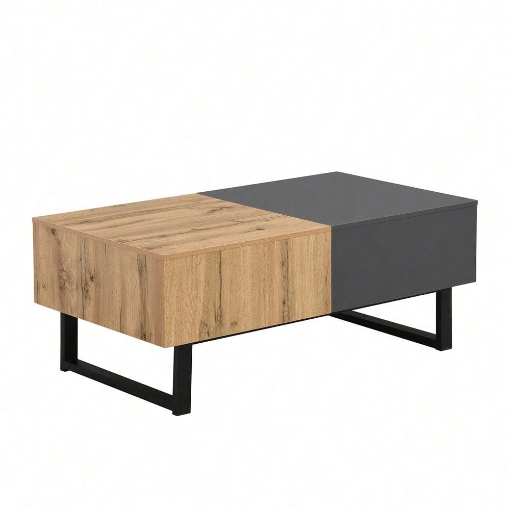 Multifunktionaler moderner verschiebbarer Couchtisch mit versteckter Aufbewahrung, hochwertiger Holz- und Metallhalterung, geeignet für Wohn- und Bürobereich, einfach zu installieren, 155 x 55 x 40 cm