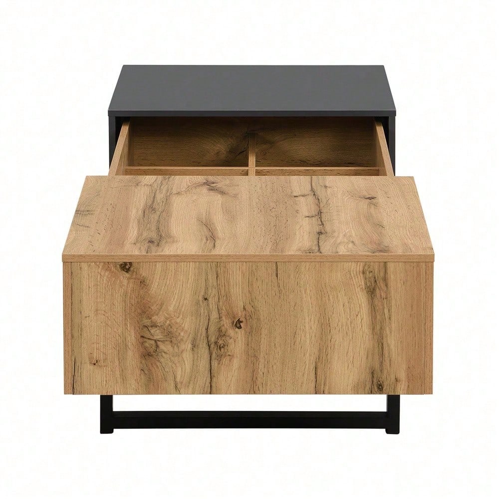 Multifunktionaler moderner verschiebbarer Couchtisch mit versteckter Aufbewahrung, hochwertiger Holz- und Metallhalterung, geeignet für Wohn- und Bürobereich, einfach zu installieren, 155 x 55 x 40 cm