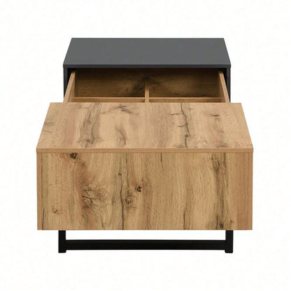 Multifunktionaler moderner verschiebbarer Couchtisch mit versteckter Aufbewahrung, hochwertiger Holz- und Metallhalterung, geeignet für Wohn- und Bürobereich, einfach zu installieren, 155 x 55 x 40 cm