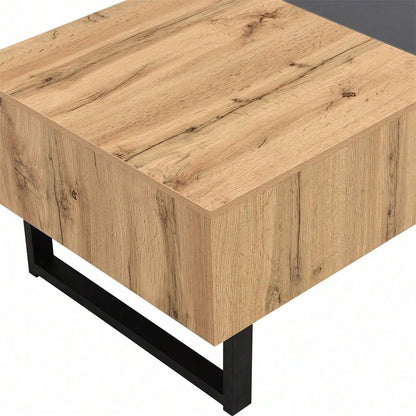 Multifunktionaler moderner verschiebbarer Couchtisch mit versteckter Aufbewahrung, hochwertiger Holz- und Metallhalterung, geeignet für Wohn- und Bürobereich, einfach zu installieren, 155 x 55 x 40 cm