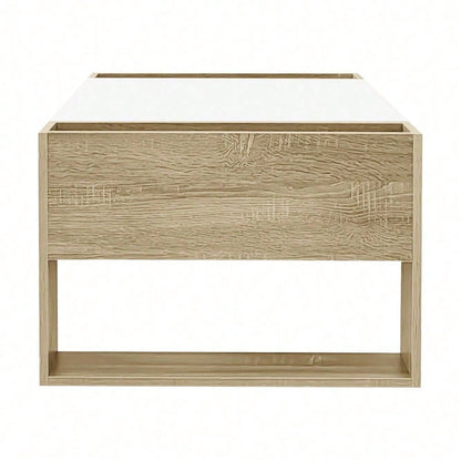 Moderner Couchtisch 105 x 60 x 40 cm - teilweise hochglanz, mit Schubladen und offenen Fächern