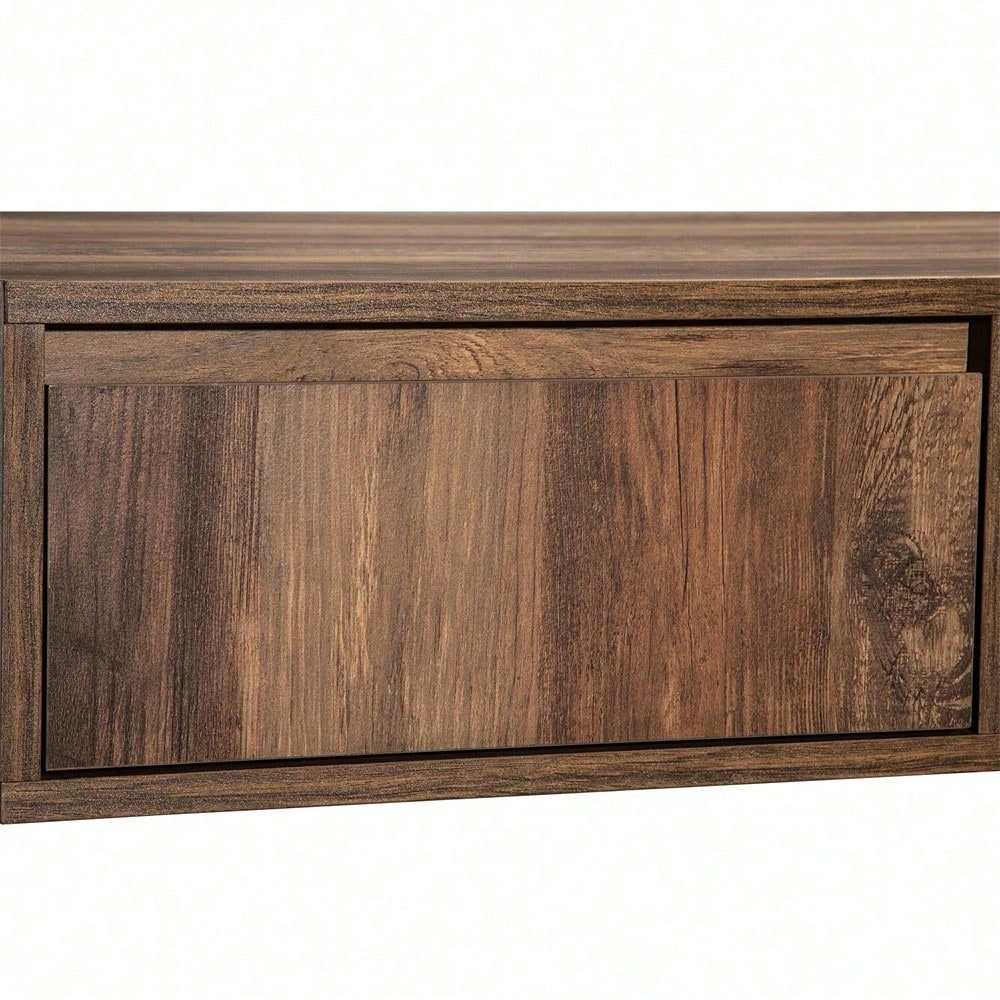 Couchtisch aus Holzmaserung, mit Eine grifflose Schublade, ein Staufach und Heckstaufach,doppelseitiger Stauraum. Mit Staufächern auf beiden Seiten. Wohnzimmer-Sofatisch, großer Stauraum. Anthrazit.
