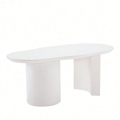 Stabiler und langlebiger 100 cm langer weißer unregelmäßiger Couchtisch - hochwertiges MDF, lackierte Oberfläche, zarte Haptik, unregelmäßige und elegant geschwungene Tischplatte