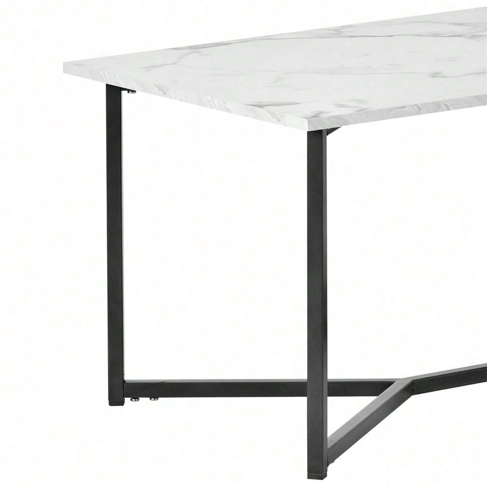 Mid Century Modern Holz Rechteck Couchtisch Wohnzimmer, Weiß