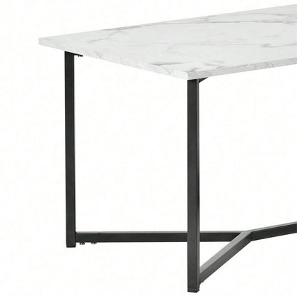 Mid Century Modern Holz Rechteck Couchtisch Wohnzimmer, Weiß